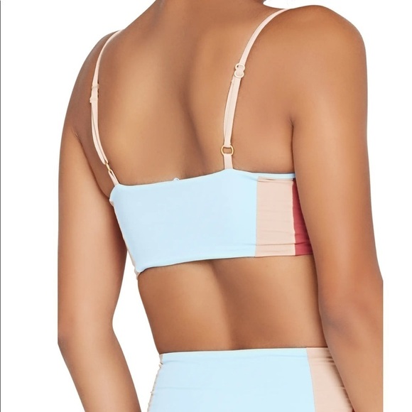 L*space Rebel Bandeau bikinin top XS Colorblock Reversible NWT - Picture 3 of 8